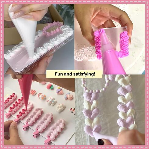 Decoden Cream 9pcs 100g غراء كريمة مخفوقة ، مجموعة فك التشفير ، صقيع المزيج المزيج المزيف مع أكياس الأنابيب للحرف اليدوية ومشاريع DIY (مجموعة الباستيل) in Kuwait