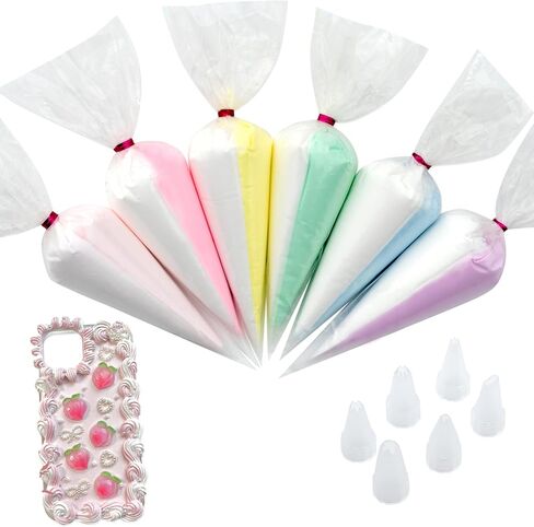 Decoden Cream 9pcs 100g غراء كريمة مخفوقة ، مجموعة فك التشفير ، صقيع المزيج المزيج المزيف مع أكياس الأنابيب للحرف اليدوية ومشاريع DIY (مجموعة الباستيل) in Kuwait