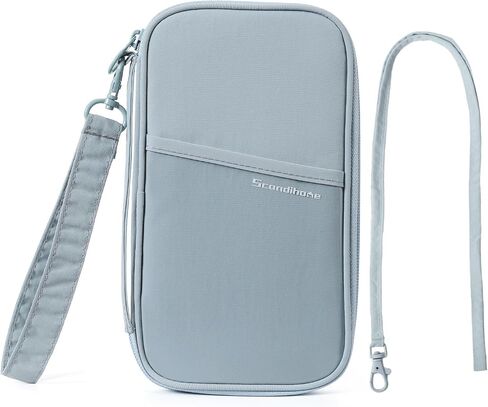 Travel Passport Wallet, Large Family Passport Holder for Men Women RFID Passport Cover Lightweight Portable Document Organizer with Wrist Strap & Neck Lanyard (Beige) in Saudi Arabia