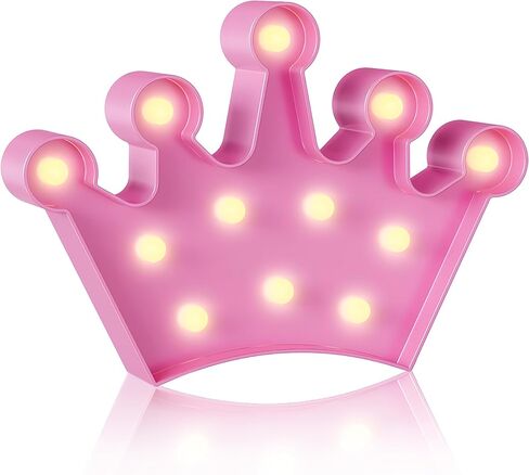 YiaMia Crown Pink Room Decor - Princess Decor for Girls Room, Battery Powered Night Light in Saudi Arabia
