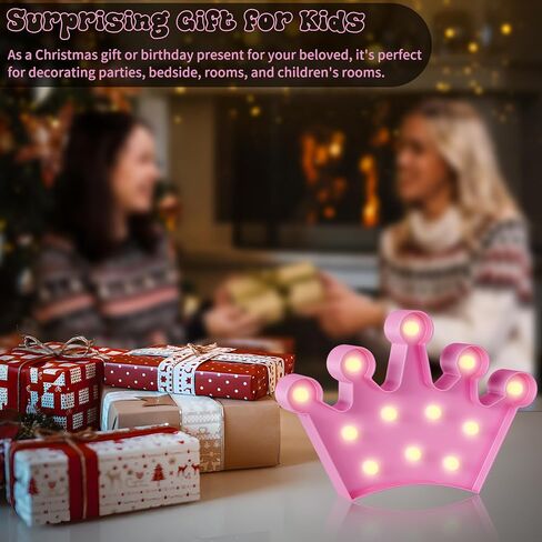 YiaMia Crown Pink Room Decor - Princess Decor for Girls Room, Battery Powered Night Light in Saudi Arabia