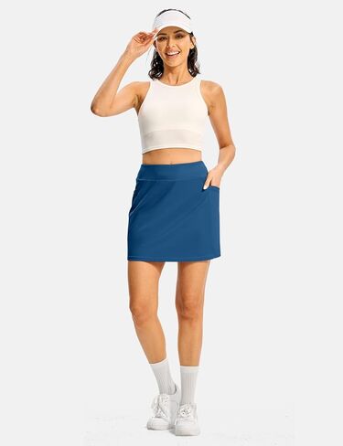 TBMPOY 16" Womens Tennis Skirts with Shorts Golf Skorts UPF100+ High Waist 3 Pockets for Athletic Workouts Casual Pickleball in Saudi Arabia