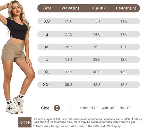 VIPONES Jean Shorts Womens High Waisted Stretchy Sexy Butt-Lifting Hot Denim Shorts in Kuwait