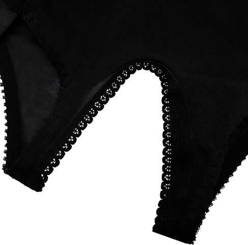 Open-Crotch Garter Panty with Adjustable 6 Straps Suspender Belt Metal Clips, for Thigh-High Stockings in Saudi Arabia