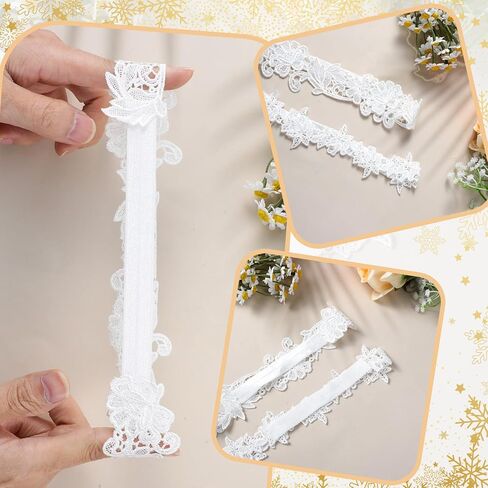 2 Pieces Garters for Bride, Wedding Garter Set, White Stretch Lace Garter, Lace & Elastic Wedding Bride Garter in Saudi Arabia
