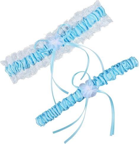 Women's White Lace Wedding Garters 2-Piece Set Bridal Garter Prom Gift in Saudi Arabia