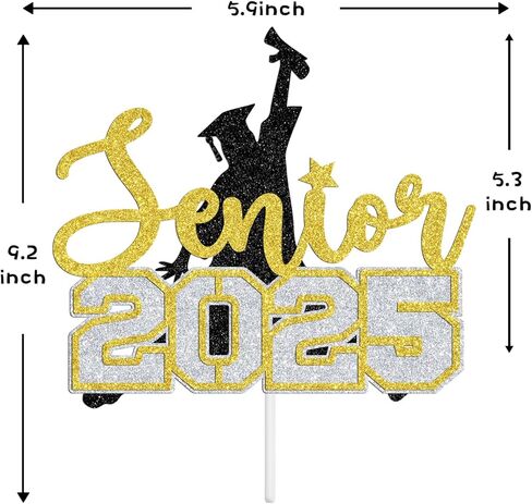 Congrats Engineer 2025 Cake Topper, Future Engineer/Congrat Grad, Class of 2025 Graduation Party Decoration Supplies, Black and Gold Glitter in Kuwait