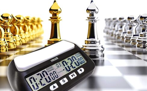 Vinjoe Chess Clock Digital Timer Timer Professional لألعاب الطاولة ، وموقت لعبة الشطرنج الرقمية المحمولة مع ميزات أساسية ومكافأة وتأخير ووقت إيجابي أفضل الهدايا لعيد الميلاد (الوردي) in Kuwait