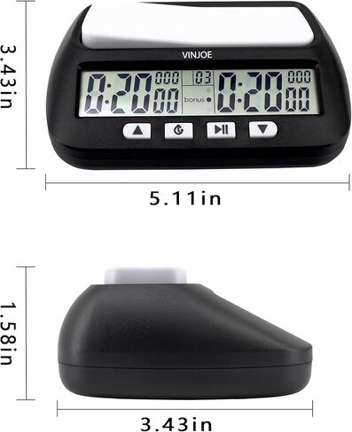 VINJOE Chess Clock Digital Chess Timer Professional for Board Games,Portable Digital Chess Clock & Game Timer with Basic,Bonus,Delay and Positive Time Features Best Gifts for Christmas (Pink) in Kuwait