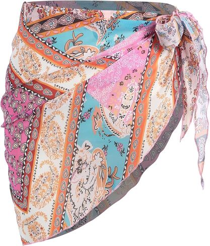 Zaful Boho Beach Covers ups for Women Sarong Coverups sheer bikini chiffon لفان تنانير لملابس السباحة in Kuwait