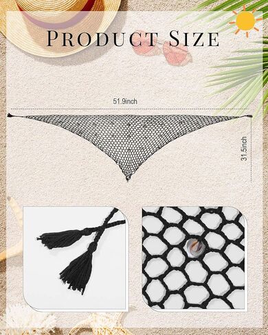 Geyoga Women Crochet Cover up Skirt Triangle Shawl Mermaid Skirt Hollow Out Swimwear Shell Beach Fishnet Skirt Wrap in Kuwait