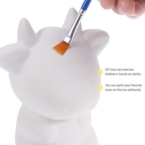 Paint Your Own Animal Money Box Kids Paint Set DIY Painting Animal Cow Zodiac Ox Piggy Bank Ceramic Animal Figurines Sculpture Birthday for Girls Boys in Saudi Arabia