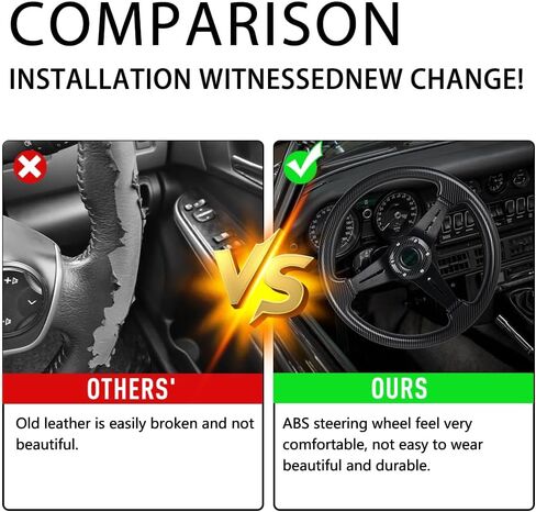 RASTP Walnut Wood Grain Trim Racing Steering Wheel, 13.8''/350MM 6 Bolts Steering Wheel in Kuwait