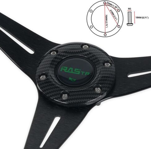 RASTP Walnut Wood Grain Trim Racing Steering Wheel, 13.8''/350MM 6 Bolts Steering Wheel in Kuwait