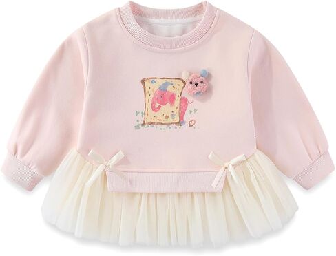 Peacolate 2-7T Spring Fall Little Girls 2pcs Clothing Set Long Sleeve T Shirt and Boot-cut Jeans in Kuwait