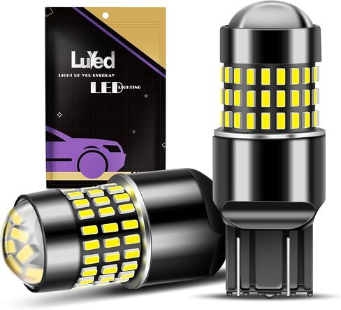 Luyed 7443 LED Bulb 1200 Lumens مشرق للغاية 7440 7441 7444 مصابيح LED مع جهاز عرض لأضواء فرامل الذيل العكسي ، وزينة وايت ، حزمة 2 in Kuwait
