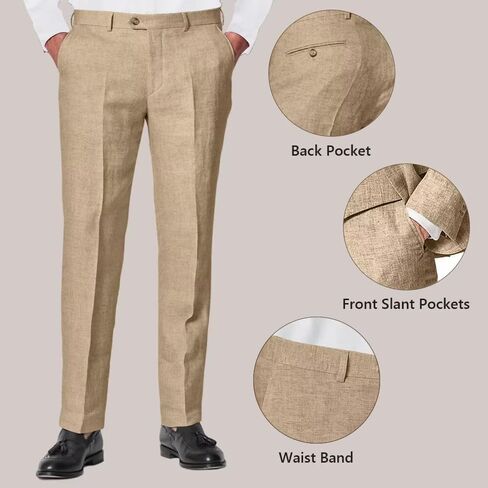 3 Piece Summer Linen Suits for Men, Men's Slim Fit Suit Set Two Buttons Casual Solid Blazers Vest Pants Set for Wedding Party in Saudi Arabia