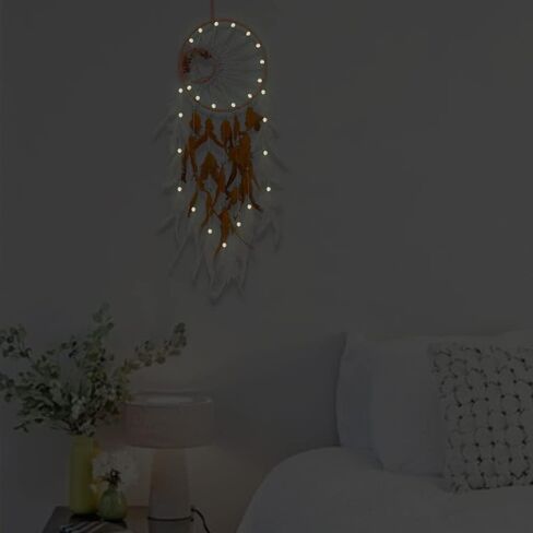 Blue Dream Catchers Luminous Dream Catcher for Boys Girls Kids Bedroom Handmade Nature Feather Decor Wall Hanging in Kuwait