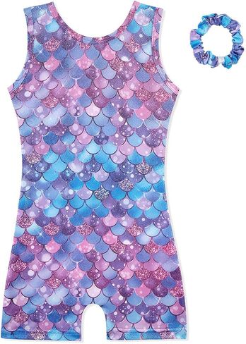 HOZIY Gymnastics Leotards for Girls with Shorts Biketards Dance Tumbling Outfits Matching Scrunchies 1-10 Years Old in Kuwait