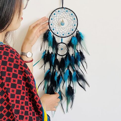 Dream Catcher for Wall Decor Handmade Hanging Crafts Colorful Feather Wall Art Ornaments Dreamcatcher for Bedroom Adult Teen Festival Gifts in Saudi Arabia