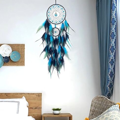Dream Catcher for Wall Decor Handmade Hanging Crafts Colorful Feather Wall Art Ornaments Dreamcatcher for Bedroom Adult Teen Festival Gifts in Saudi Arabia