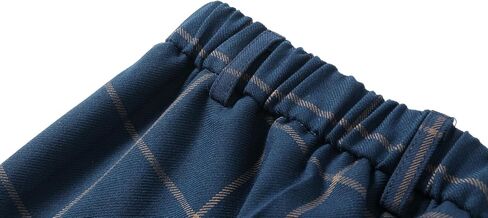 Boys Flat Front Twill Chino Pants Plaid Stretch Slim Fit School Uniforms with Zipper 5T-16Y in Kuwait