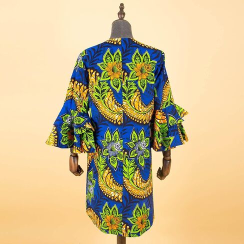 Dashiki African Clothes Women Outfits Ankara Print Long Jacket Double Layer Ruffles Sleeve Coat Customized Clothes in Saudi Arabia