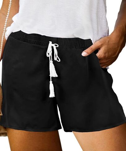 TIYOMI Plus Size Shorts for Women Drawstring Pants Elastic Waist Pocketed Summer Shorts XL-5XL in Kuwait