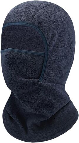 Kids Fleece Windproof Full Face Mask Neck Warmer Hood Motorcycle Ski Mask Thermal Scarf Mask Balaclava Face Hoodie Black in Kuwait