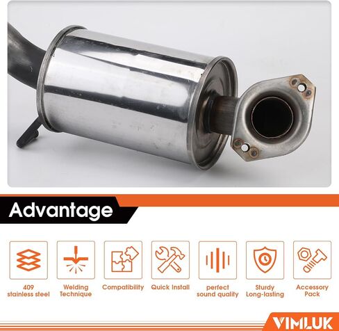 409 Stainless Steel Rear Exhaust Muffler Compatible for 2006-2011 Honda Civic 1.8L and 2006-2011 Honda Civic Hybrid Sedan 1.3L-Including Gasket and Bolt kit Part Number:18307-SNA-A01(VK-HC01) in Saudi Arabia