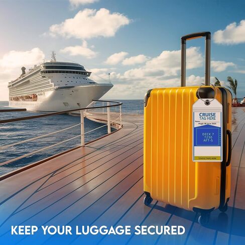 Cruise Essentials - 4 حاملي علامة الأمتعة Carnival Princess MSC NCL ، محول طاقة السفر المتوافق مع الرحلات البحرية ، 5 خطافات مغناطيسية قوية 80 رطل لكبائن الرحلات البحرية in Kuwait