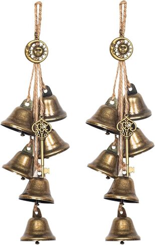2PCS Witch Bells for Door Knob for Protection Witchcraft Bells Wiccan Magic Wind Chimes for Home Door Doorknob(Sun and Moon Charm) in Kuwait