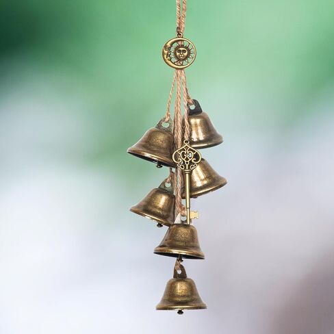 2PCS Witch Bells for Door Knob for Protection Witchcraft Bells Wiccan Magic Wind Chimes for Home Door Doorknob(Sun and Moon Charm) in Kuwait