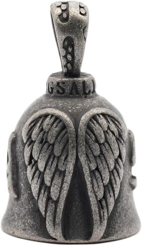 Angel Wing Knight Bell Letters USA Motorcycle Bike Riding Guardian Bell - Never Ride Faster Than Your Angel Can Fly (Black) in Saudi Arabia