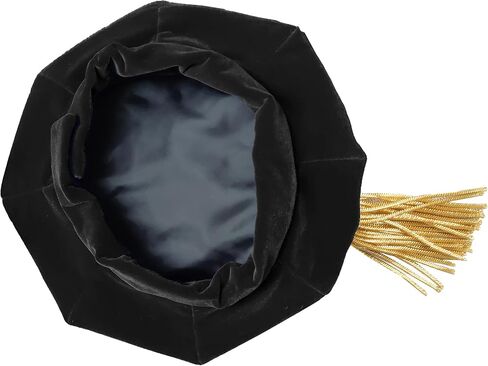MyGradDay Doctoral Graduation Tam 8 Sides Doctorate Cap PhD Blue/Black Velvet with Gold Bullion Tassel in Kuwait