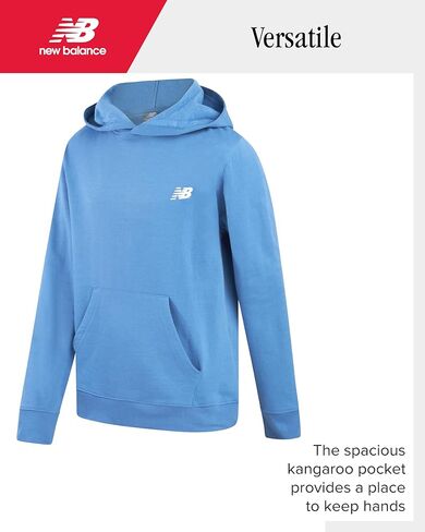 New Balance Boys' Athletic Hoodies - Performance Fleece Pullover Hoodie Sweatshirt with Stylish Back Graphic Print (8-20) in Saudi Arabia