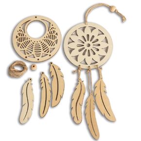 S&SA Wood Mandala Dreamcatcher Kit (Pack of 12)