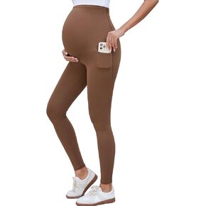OUGES WOMENS 2025 طماق الأمومة مع جيوب فوق الحمل سراويل اليوغا يجب أن يكون لها ملابس الأمومة الصيفية