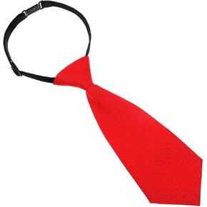 8.6in Boys Necktie, Pre-tied Adjustable Neck Strap Tie Clip on Necktie for Kids Graduation School Uniforms
