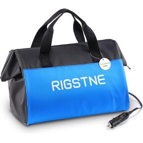 Electric Cooler Bag, 12V Thermoelectric Cooler Warmer Plug in for Vehicles, Portable Refrigerator for Car, RV, and Camping Use, 18L/20 Cans Capacity, Blue