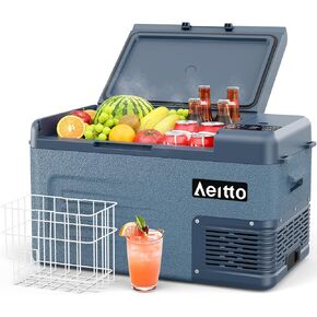 Aeitto 12 Volt Car Refrigerator 25Quart Car Fridge Freezer Electric Cooler Portable Cooler 12V Fridge RV Refrigerator -4℉-68℉ Temp Control 12/24V DC & 100-240V AC for Travel, Camping, RV, Road
