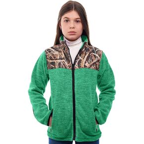 TrailCrest Children's Fleece Jacket Full Zip Mossy Oak Camo Patterns C-Max
