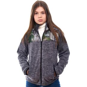 TrailCrest Children's Fleece Jacket Full Zip Mossy Oak Camo Patterns C-Max in Kuwait