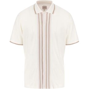 GUESS Men's Eco Short Sleeve Tyler Stripe Sweater Polo