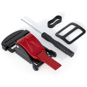 Universal Helment Quick Release Buckle Kit - ملحق دراجة نارية من الفولاذ المقاوم للصدأ - إصدار بيد واحدة للوجه الكامل ، نصف ، 3/4 D -Ring خوذات - أسود (حزمة واحدة)