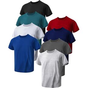 Chuarry 8 Pack Youth Boys Athletic T-Shirts Dry Fit Shirts Short Sleeve Tees Bulk Active Performance for Boys Kids Girls