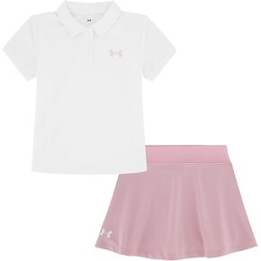 Under Armor Girls Girls قميص قصير الأكمام ومجموعة Skort ، امتداد متين ووزن خفيف