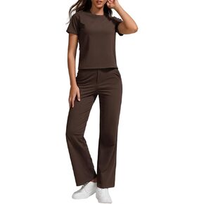 ZFLM Women Casual Loungewaer 2 قطعة قطعة قصيرة الأكمام على الساق العري