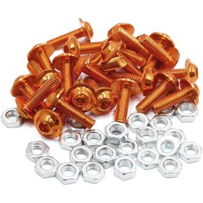 UXCELL 25PCS M6 Orange Aluminy Aluminy hex Hex Hex Cypercy Procks Sceds Nuts