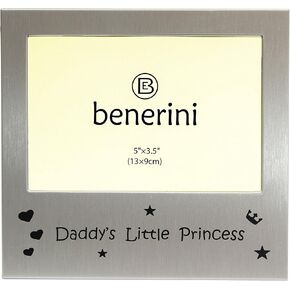 'I Love My Daddy' - هدية إطار صورة - مقاس 5 × 3.5 - هدية من الألومنيوم بلون فضي له